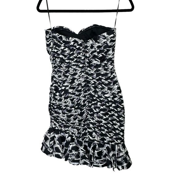 Retrofete Samantha Strapless Ruffle Mini Dress Black White Size XS - Picture 5 of 9